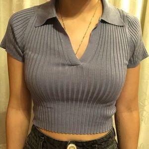 Blue collared top